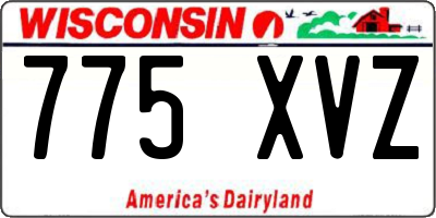 WI license plate 775XVZ