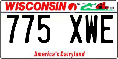 WI license plate 775XWE