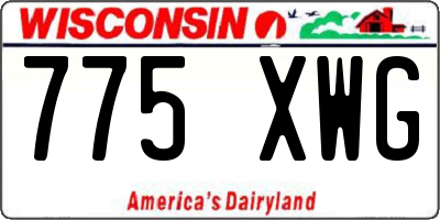 WI license plate 775XWG