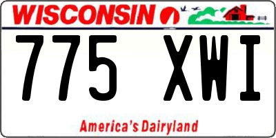 WI license plate 775XWI