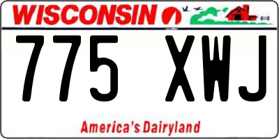 WI license plate 775XWJ