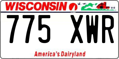 WI license plate 775XWR