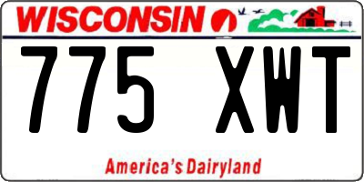 WI license plate 775XWT