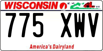 WI license plate 775XWV