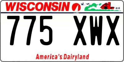 WI license plate 775XWX