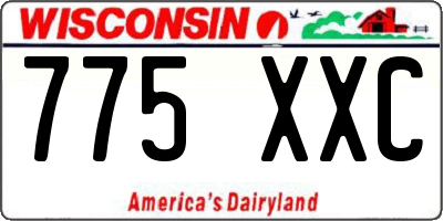 WI license plate 775XXC