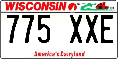 WI license plate 775XXE