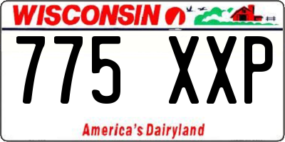 WI license plate 775XXP