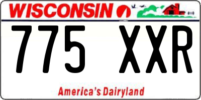 WI license plate 775XXR