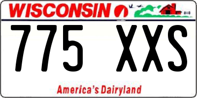 WI license plate 775XXS