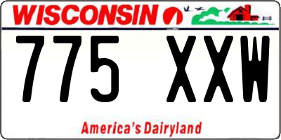 WI license plate 775XXW