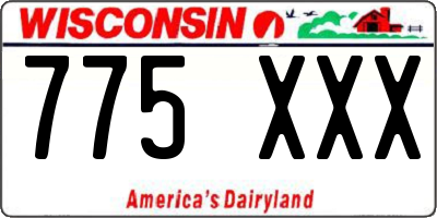 WI license plate 775XXX