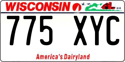 WI license plate 775XYC