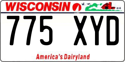 WI license plate 775XYD