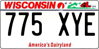 WI license plate 775XYE
