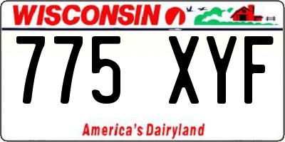 WI license plate 775XYF