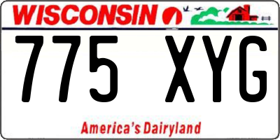 WI license plate 775XYG