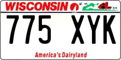 WI license plate 775XYK