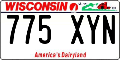 WI license plate 775XYN