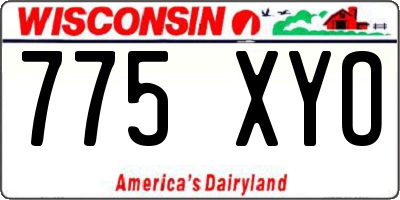 WI license plate 775XYO