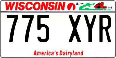 WI license plate 775XYR