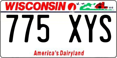 WI license plate 775XYS