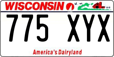 WI license plate 775XYX