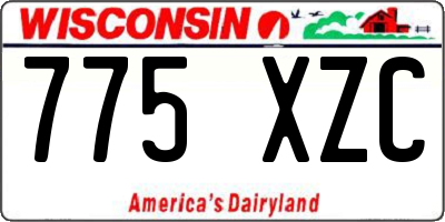 WI license plate 775XZC
