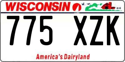 WI license plate 775XZK