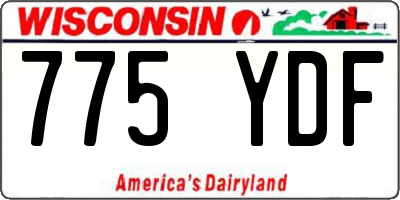WI license plate 775YDF