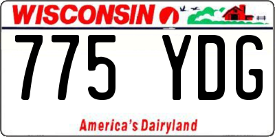 WI license plate 775YDG