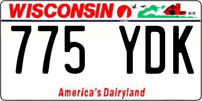 WI license plate 775YDK