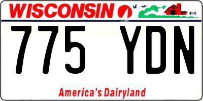 WI license plate 775YDN
