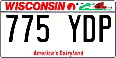WI license plate 775YDP