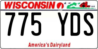 WI license plate 775YDS