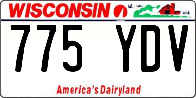 WI license plate 775YDV