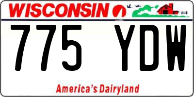 WI license plate 775YDW