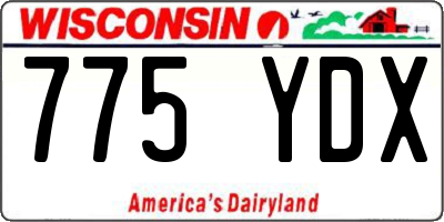WI license plate 775YDX