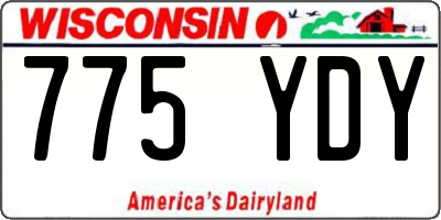 WI license plate 775YDY