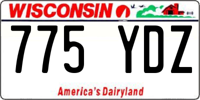 WI license plate 775YDZ