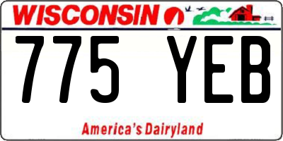 WI license plate 775YEB
