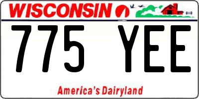 WI license plate 775YEE