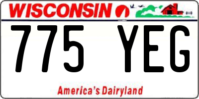 WI license plate 775YEG