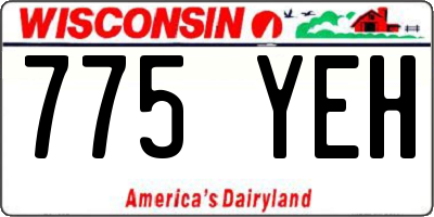 WI license plate 775YEH