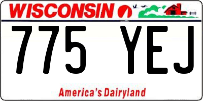 WI license plate 775YEJ
