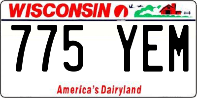 WI license plate 775YEM