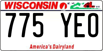 WI license plate 775YEO
