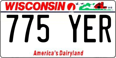 WI license plate 775YER