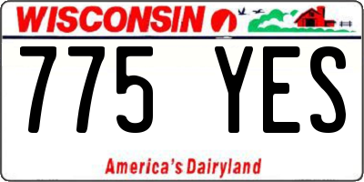 WI license plate 775YES