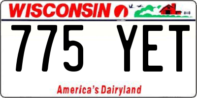 WI license plate 775YET